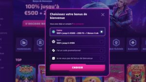 capture d'&eacute;cran roby casino choix du bonus