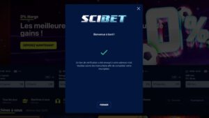 capture d'&eacute;cran scibet casino finalisation de linscription