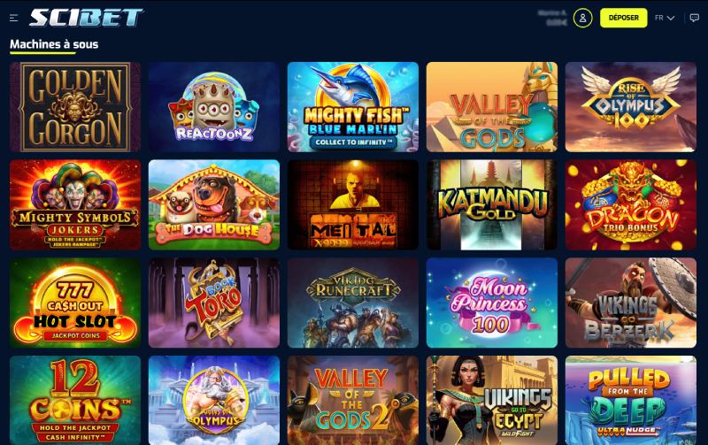 capture d'&eacute;cran scibet casino machines a sous