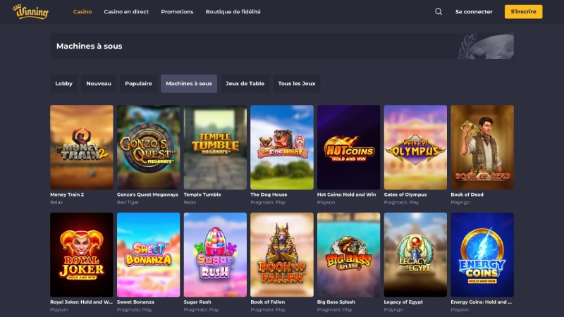 capture d'écran winning casino machines a sous