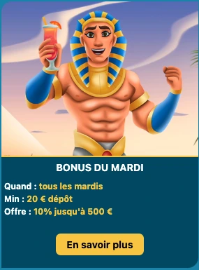 capture d&rsquo;écran bonus du mardi amon casino
