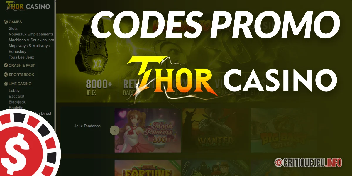 Codes promos Thor Casino en Juin 2026