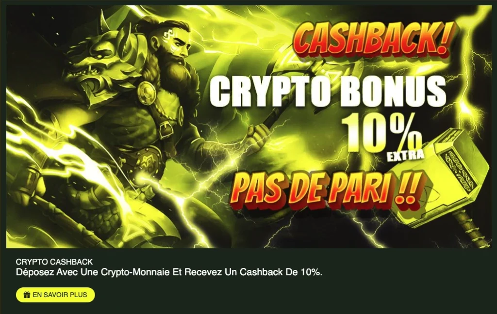 bonus cashback crypto thor casino