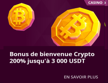 bonus de bienvenue crypto malina casino