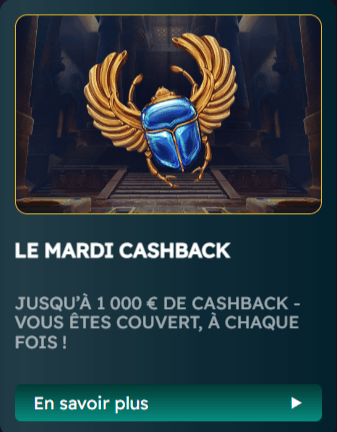 capture d'ecran bonus du mardi amon casino