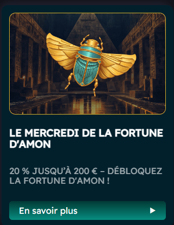 capture d'ecran bonus du mercredi amon casino