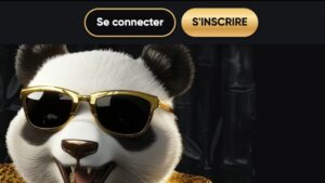 capture d'écran golden panda bouton inscription