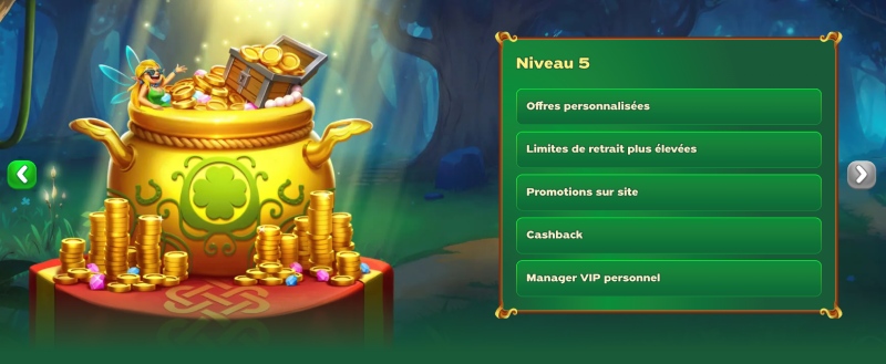 capture d'écran greenluck casino programme vip