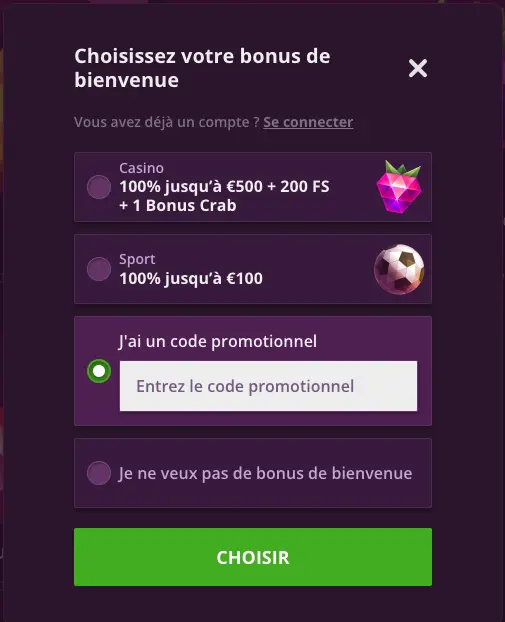 Malina casino bonus code