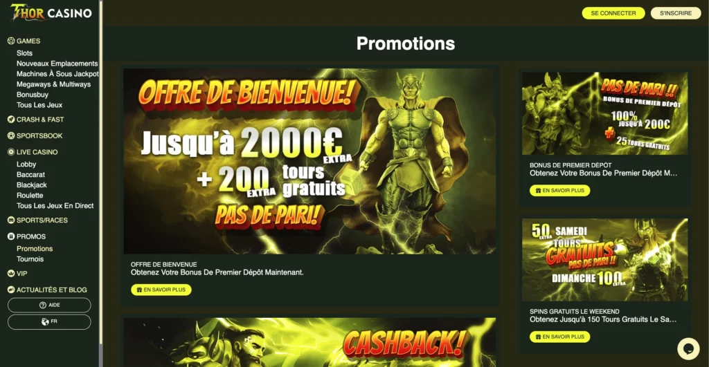 bonus cashback crypto thor casino