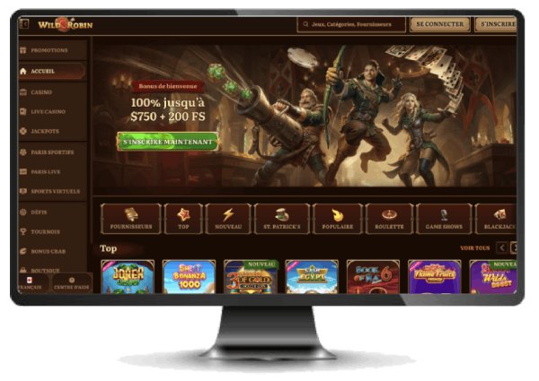 La version ordinateur de Wild Robin Casino