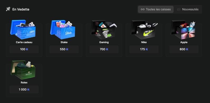 capture d'écran caisses promotions kishta.io