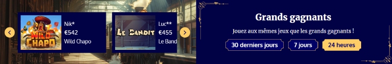 capture d'écran slotexpress casino grands gagnants