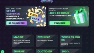 capture d'&eacute;cran spinshouse casino page daccueil