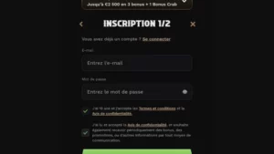 inscription wildsino etape 3