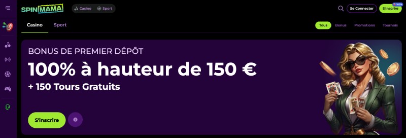 Bonus de Bienvenue  Spinmama Casino