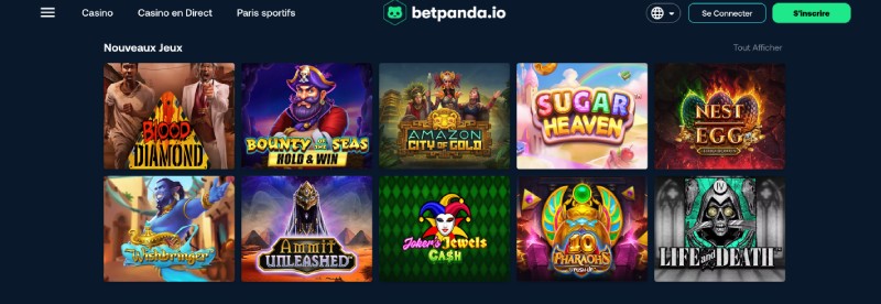 Les jeux de machines à sous sur Betpanda Casino