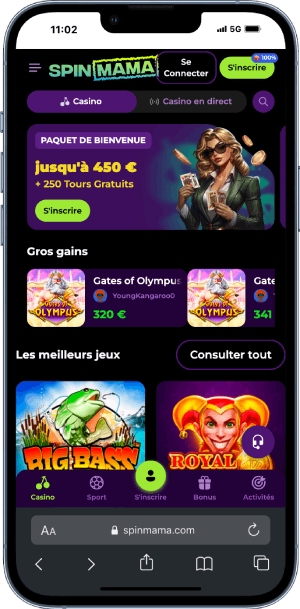 Spinmama Casino sur Mobile