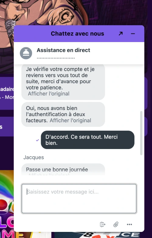 assistance client sur brutal casino