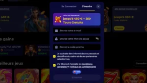 Capture d'&eacute;cran de l'&eacute;tape 3 pour s'inscrire sur Nyxbets