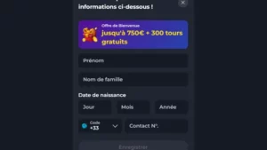 Capture d'&eacute;cran inscription &eacute;tape 4 sur Felixspin