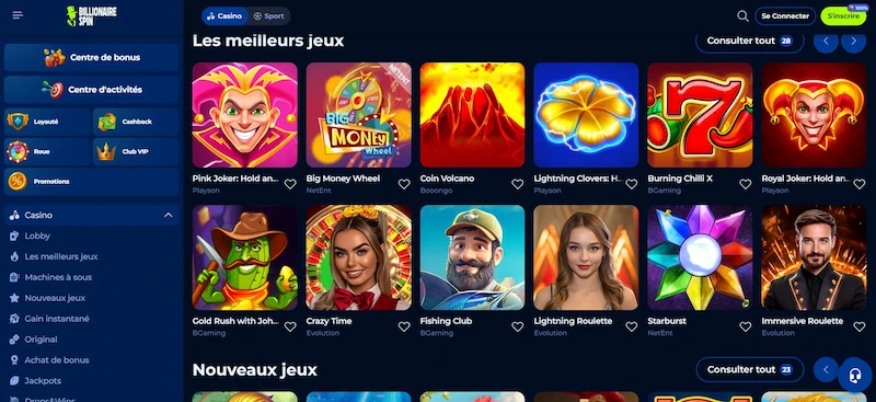 Billionaire Spin Avis 2026 | Bonus de 450 € + 250 Free Spins