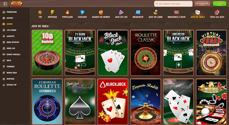 jeux de table stone vegas casino