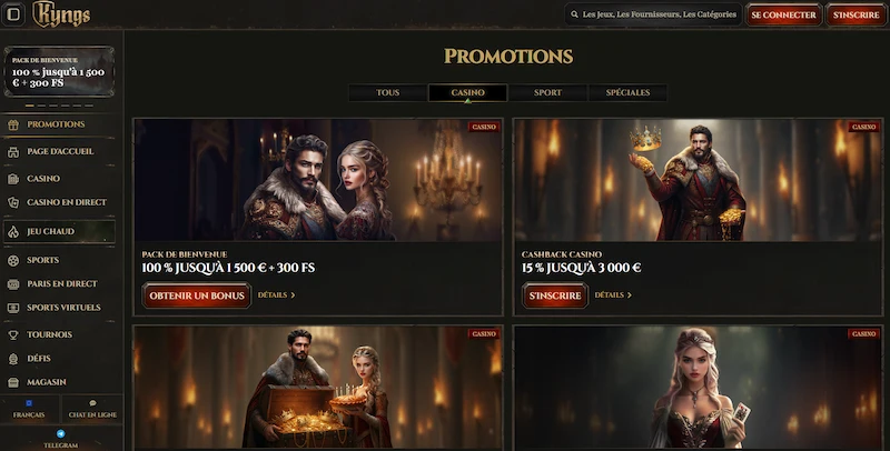 les autres promotions sur kyngs casino