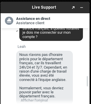 Echange avec le service client de Spinsy