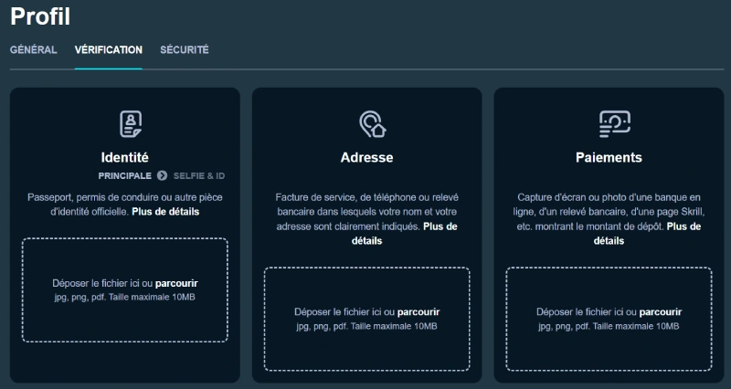 Vérification du profil Lucky Max
