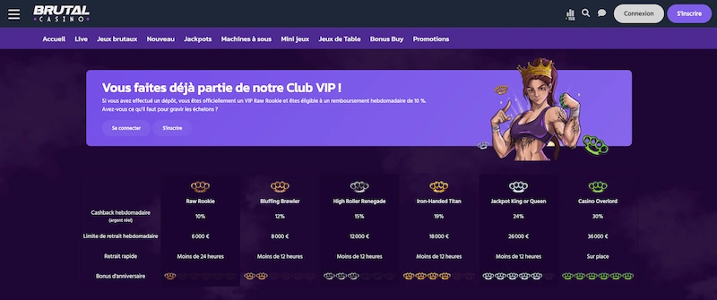 programme vip brutal casino