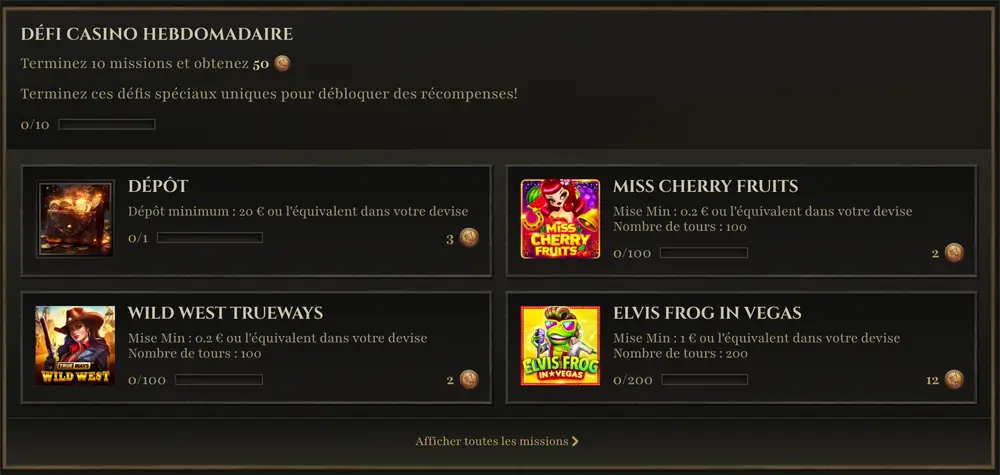 défis kyngs casino