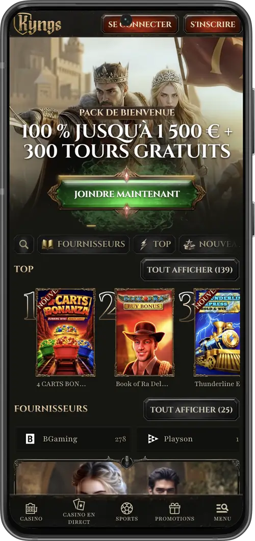 version mobile kyngs casino