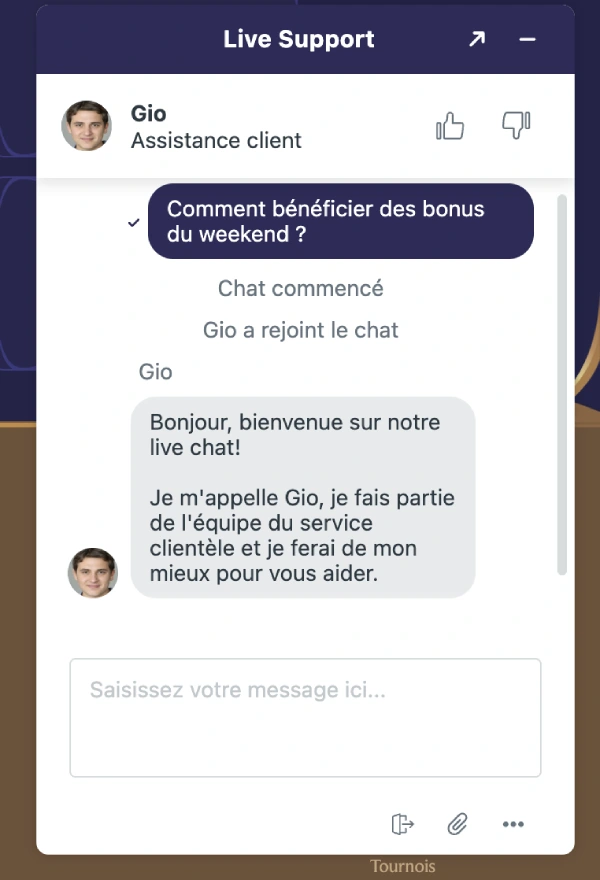 capture d'écran d'un échange avec le service client sur divaspin