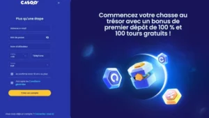 Capture d'&eacute;cran de l'&eacute;tape 3 de l'inscription sur Casoo Casino