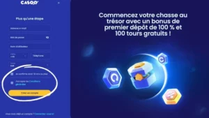 Capture d'&eacute;cran de l'&eacute;tape 4 de l'inscription sur Casoo Casino