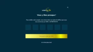 Capture d'&eacute;cran de la v&eacute;rification par t&eacute;l&eacute;phone sur VolerBet