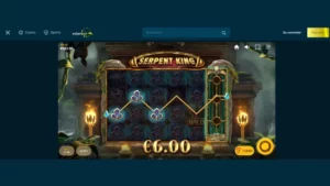Capture d'&eacute;cran de la slot Serpent King sur VolerBet