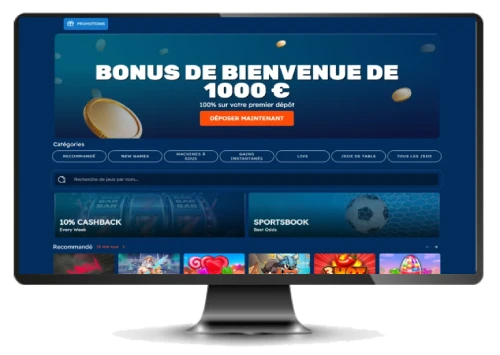 Capture d'écran de l'interface sur ordinateur de Bof Casino