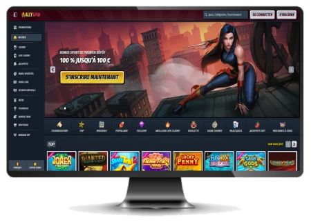 Capture d'écran de l'interface de AllySpin sur ordinateur