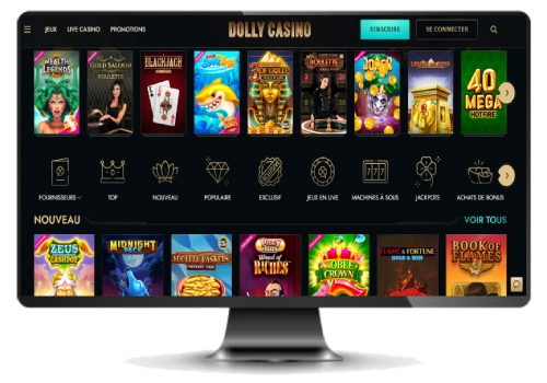 Capture d'&eacute;cran de l'interface sur ordinateur de Dolly Casino