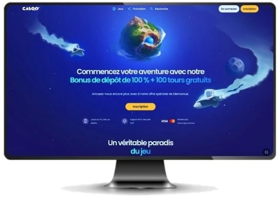Capture d'écran de L'interface pc de Casoo casino