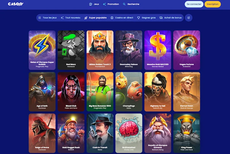 Capture d'écran des jeux de Casoo casino