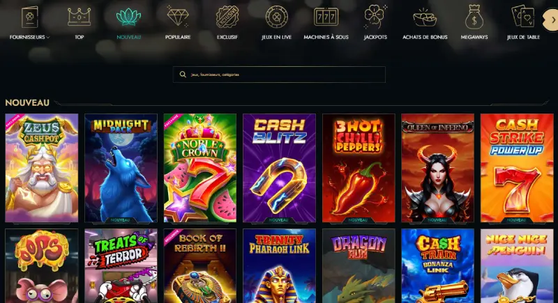 Capture d'&eacute;cran des jeux de casino sur Dolly Casino
