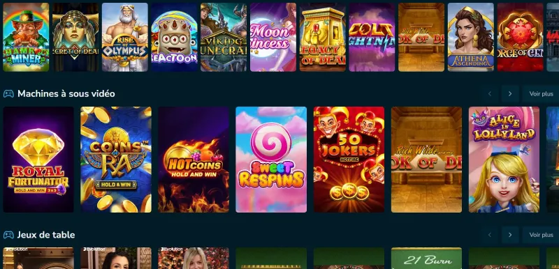 Capture d'écran des jeux de casino de Volerbet