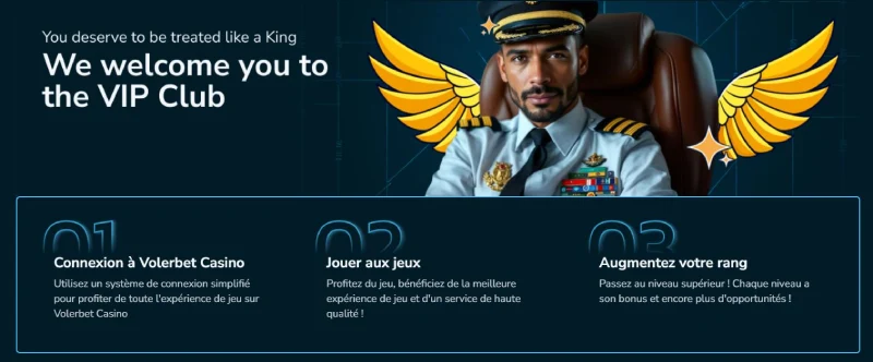 Capture d'écran du programme VIP sur VolerBet