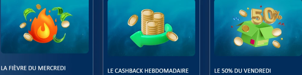 Capture d'&eacute;cran des promotions sur Bof Casino
