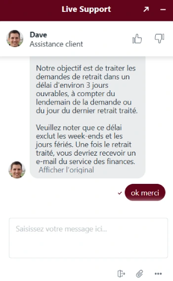 Echange avec le service client de AllySpin