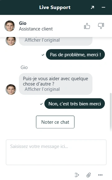 Echange avec le service client Dolly Casino