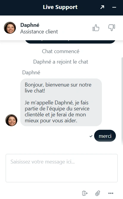Echange avec le service client de Monsterwin